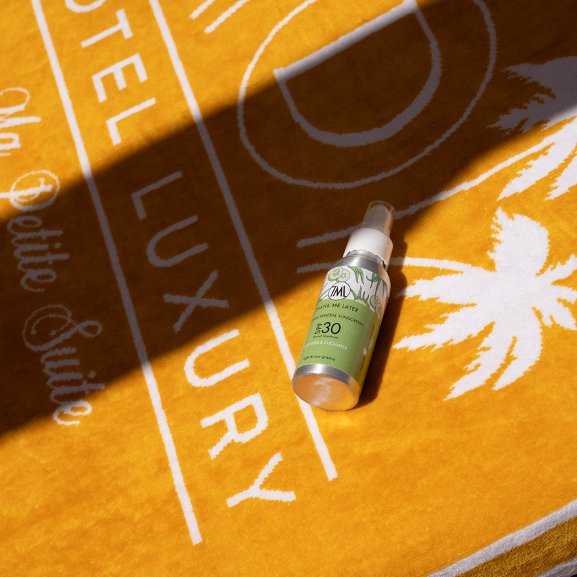 Strandtuch + Thank me Later Sonnencreme