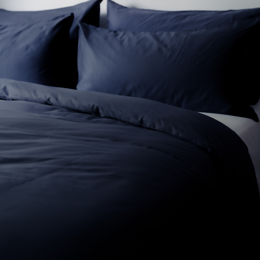 Bettbezug-Set ägyptische Baumwolle Satin 400TC | Harbour Blue