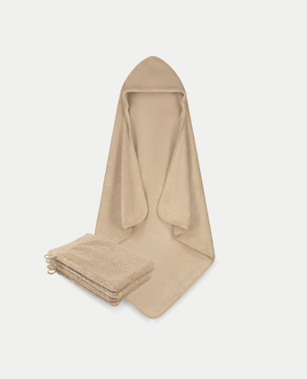 Baby-Badecape Latte + Waschlappen Latte Baby-Badecape Latte + Waschlappen Latte