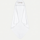 Baby-Badeponcho Zero-Twist-Baumwolle mit Bestickung | Weiß