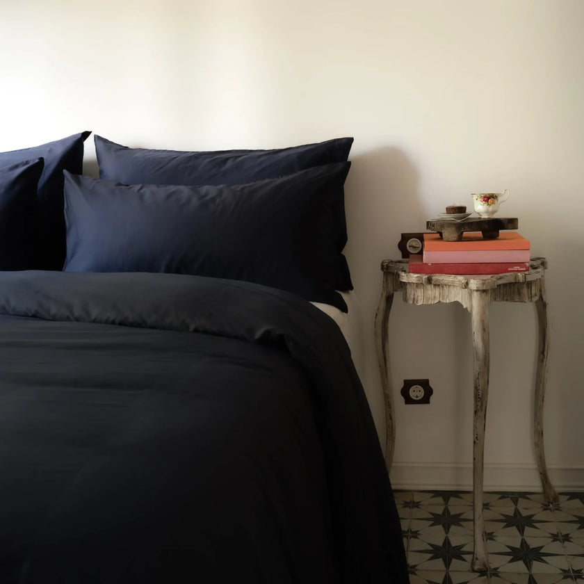 2er-Set Kissenbezüge Ägyptische Baumwolle Satin 400 TC | Harbour Blue