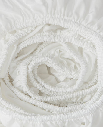 Bettwäsche Set & Spannbettlaken aus Satin | Weiß Bettwäsche Set & Spannbettlaken aus Satin | Weiß