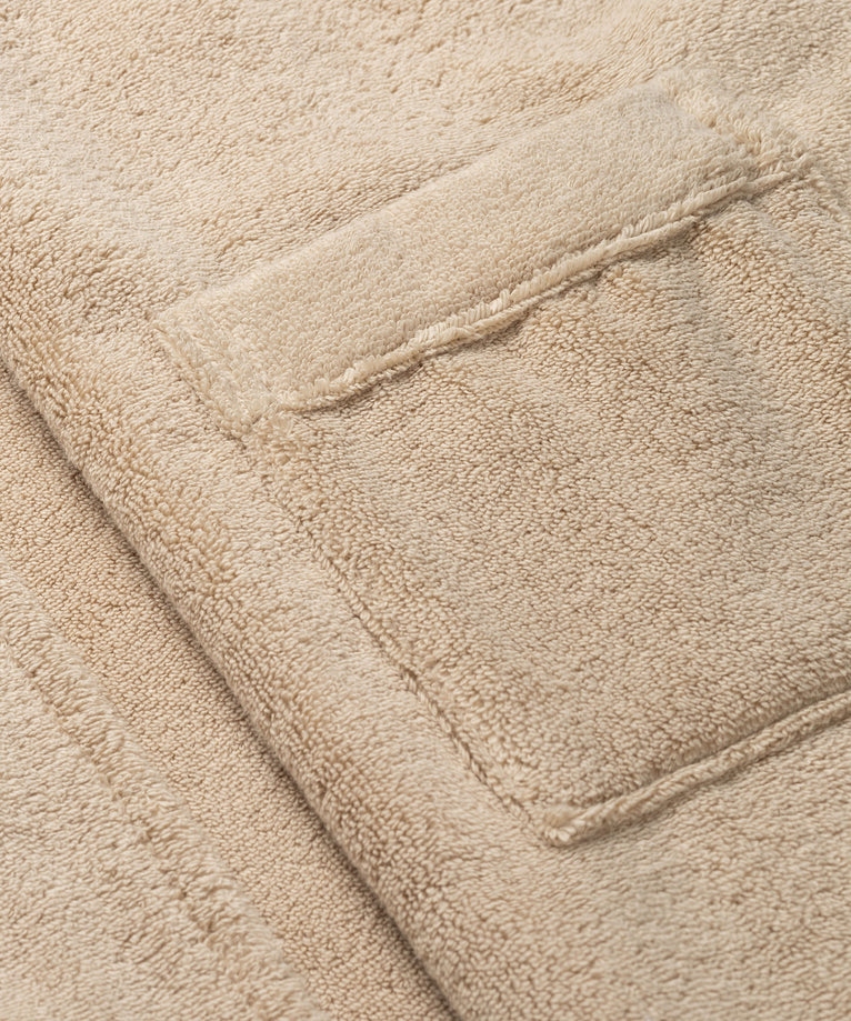 Bademantel Zero-Twist-Baumwolle mit Bestickung | Latte