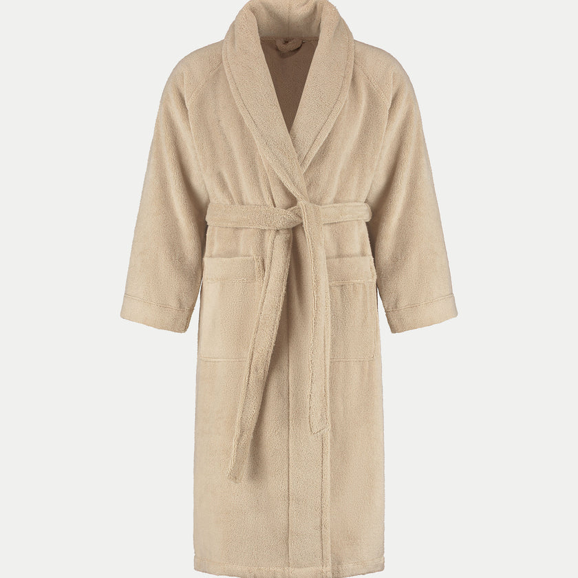 Bademantel Zero-Twist-Baumwolle mit Bestickung | Latte