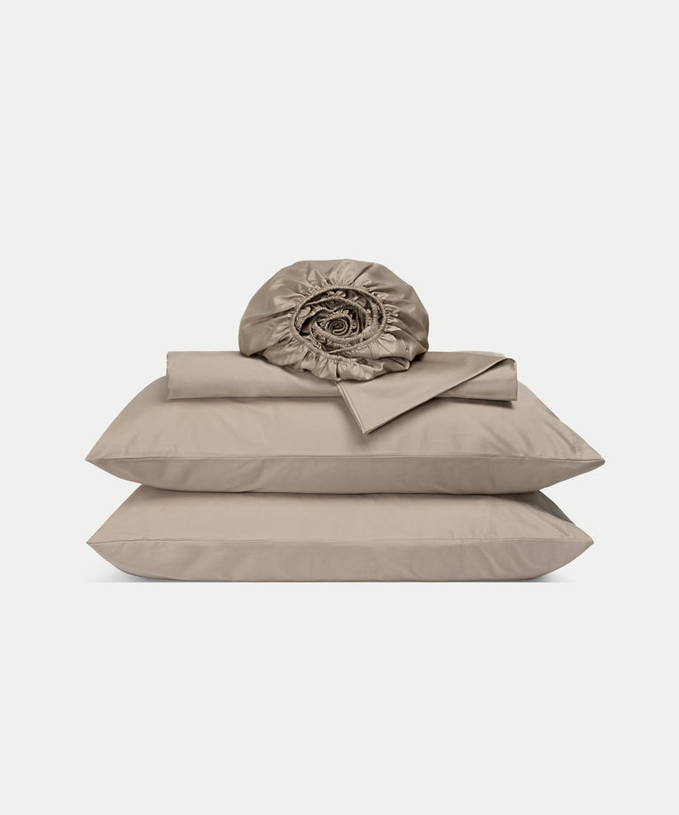 Bettbezug-Set & Spannbettlaken ägyptische Baumwolle Satin | Champagner