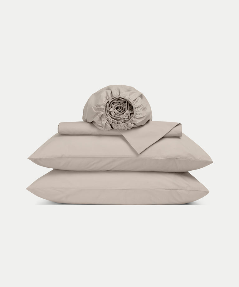 Bettbezug-Set & Spannbettlaken Perkal Latte