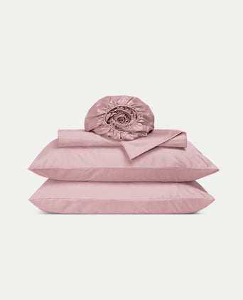 Bettwäsche Set + Spannbettlaken | Blush Pink Satin Bettwäsche Set + Spannbettlaken | Blush Pink Satin