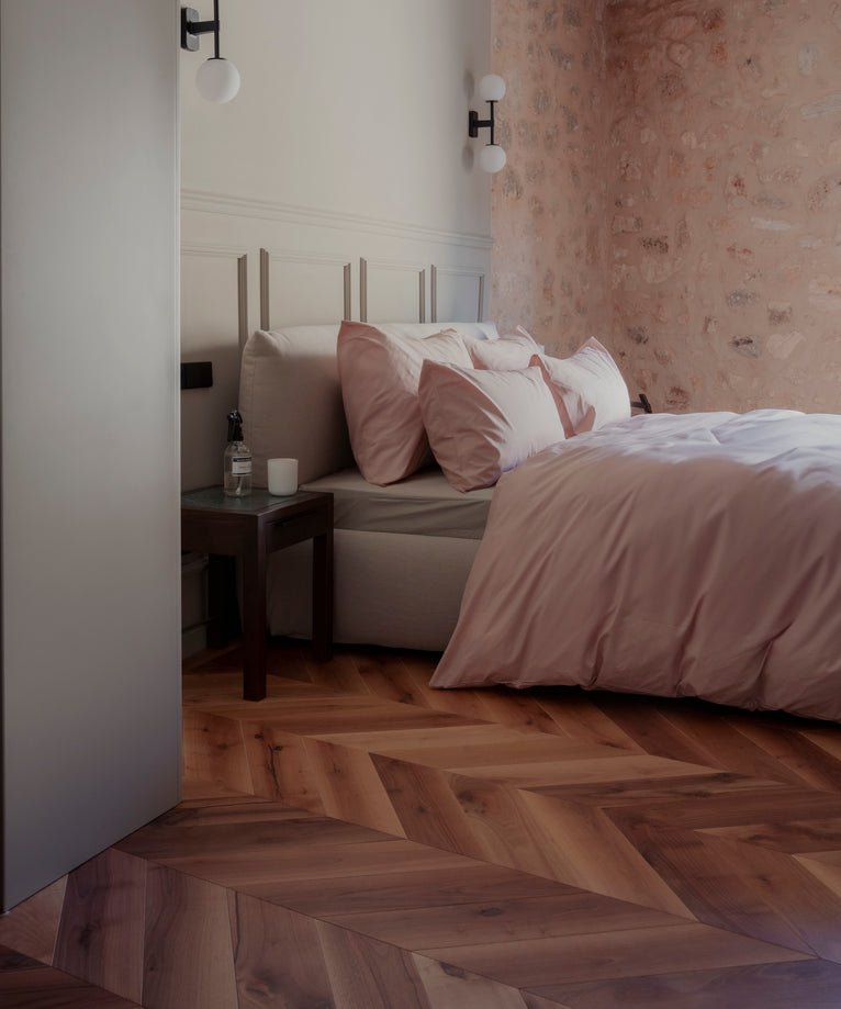Bettbezug-Set ägyptische Baumwolle Perkal 400TC | Blush Pink