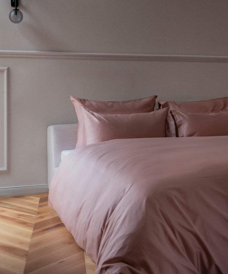 Bettbezug-Set ägyptische Baumwolle Satin 400TC | Blush Pink