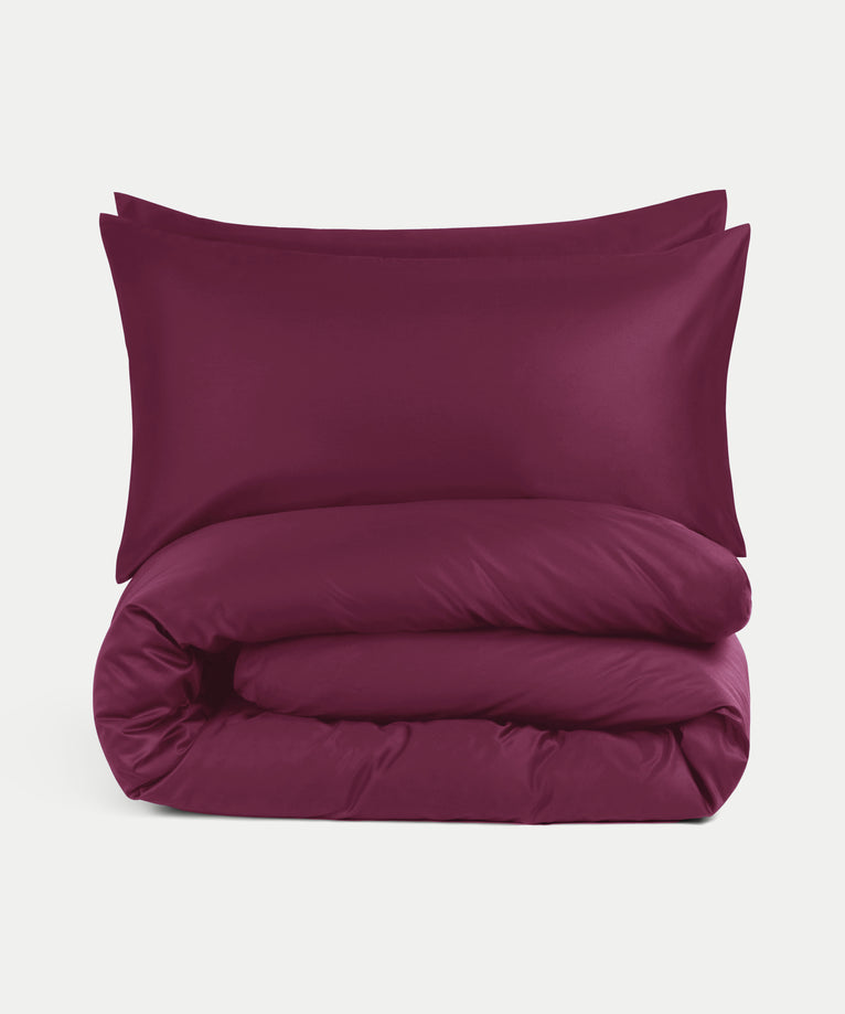 DOUXE Duvet Cover Set Egyptian Cotton Sateen 400TC | Burgundy | Limited Edition