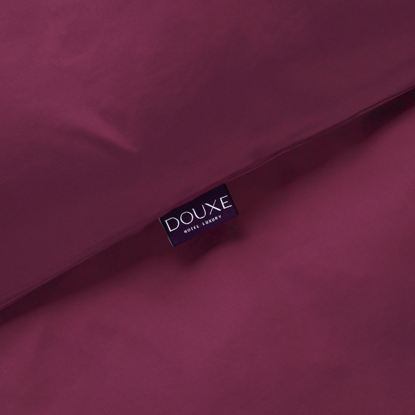 DOUXE Duvet Cover Set Egyptian Cotton Sateen 400TC | Burgundy | Limited Edition
