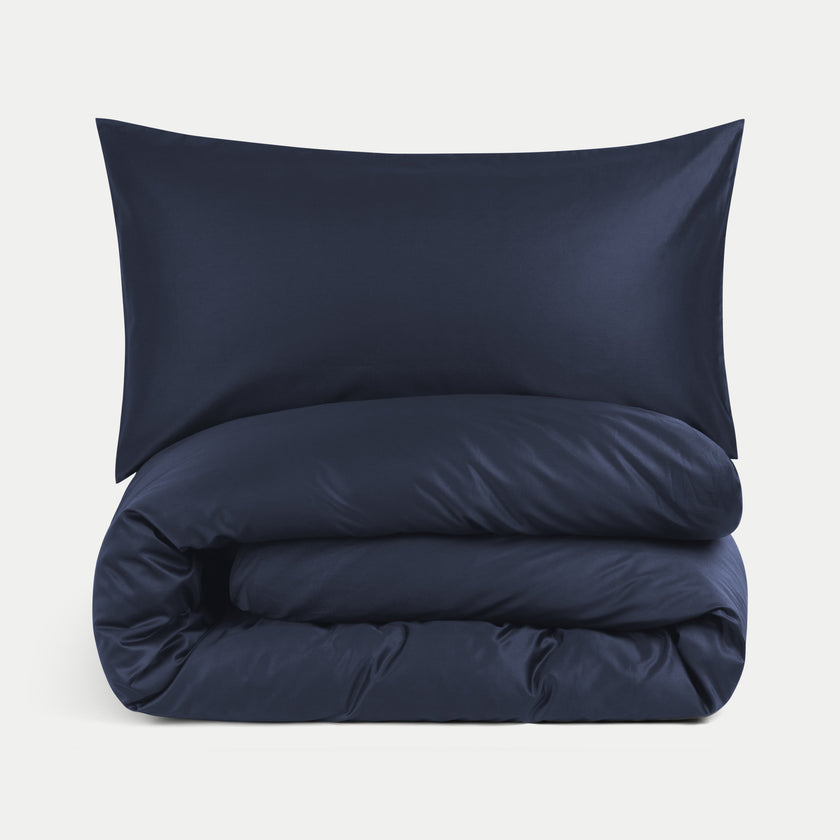 Bettwäsche Set & Spannbettlaken aus Satin | Harbour Blue