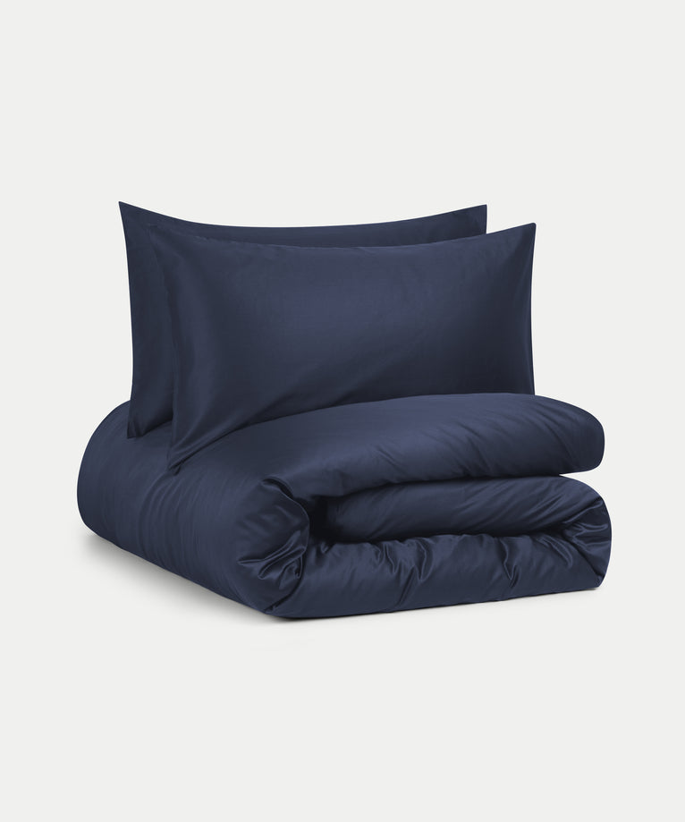 Bettbezug-Set ägyptische Baumwolle Satin 400TC | Harbour Blue