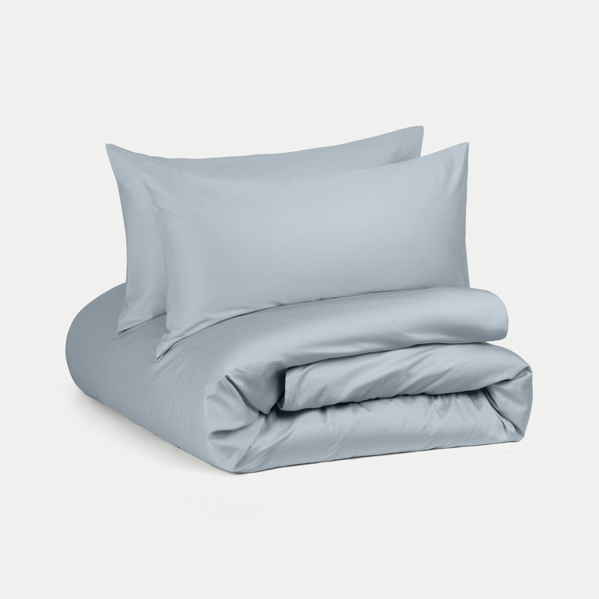 Bettwäsche Set Ägyptische Baumwolle 400TC Satin | Misty Blue