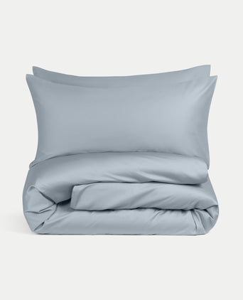 Bettwäsche Set Ägyptische Baumwolle 400TC Satin | Misty Blue Bettwäsche Set Ägyptische Baumwolle 400TC Satin | Misty Blue