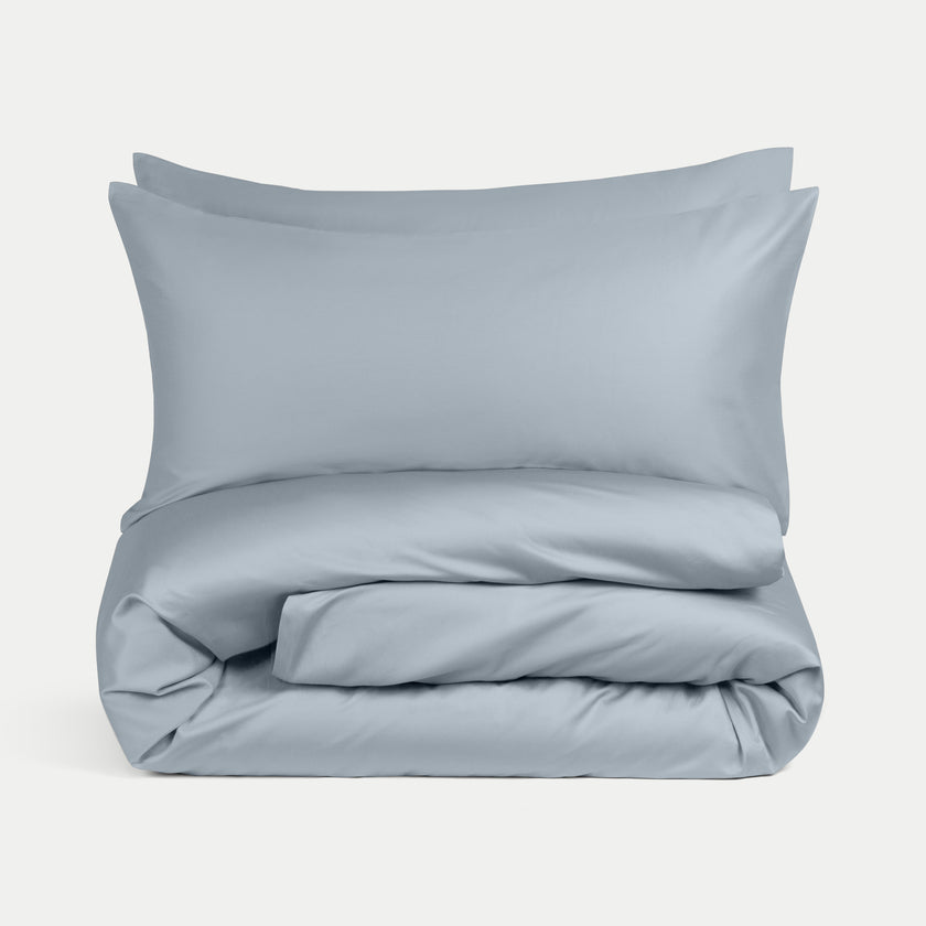 Bettwäsche Set Ägyptische Baumwolle 400TC Satin | Misty Blue