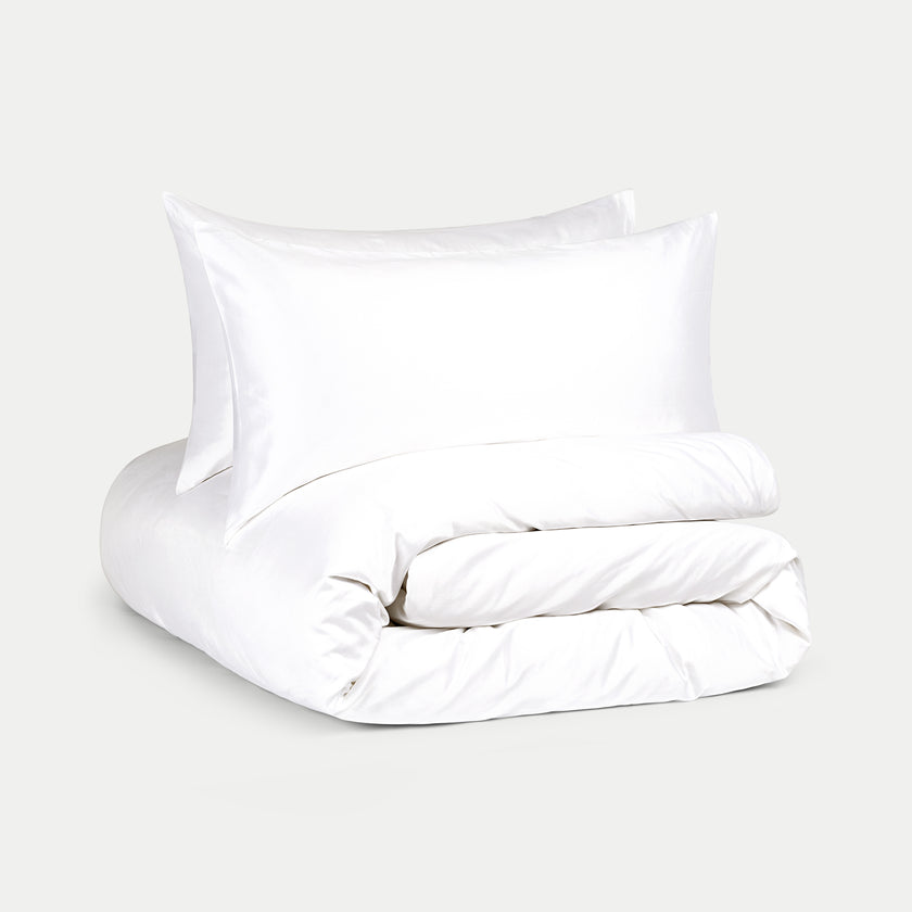 Okura Bettbezug-Set ägyptische Baumwolle 600TC Satin | Weiß