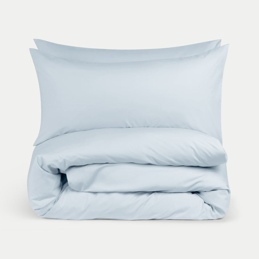 Bettwäsche Set Ägyptische Baumwolle 400TC Perkal | Pastellblau