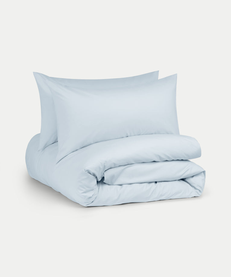 Bettwäsche Set Ägyptische Baumwolle 400TC Perkal | Pastellblau