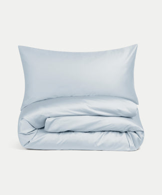 Bettbezug-Set ägyptische Baumwolle Satin 400TC | Pastel Blue Bettbezug-Set ägyptische Baumwolle Satin 400TC | Pastel Blue