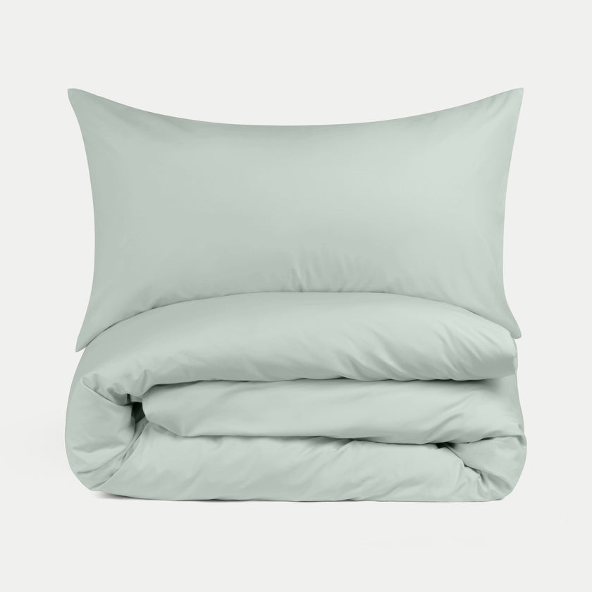 Bettbezug-Set ägyptische Baumwolle Perkal 400TC | Pastel Green