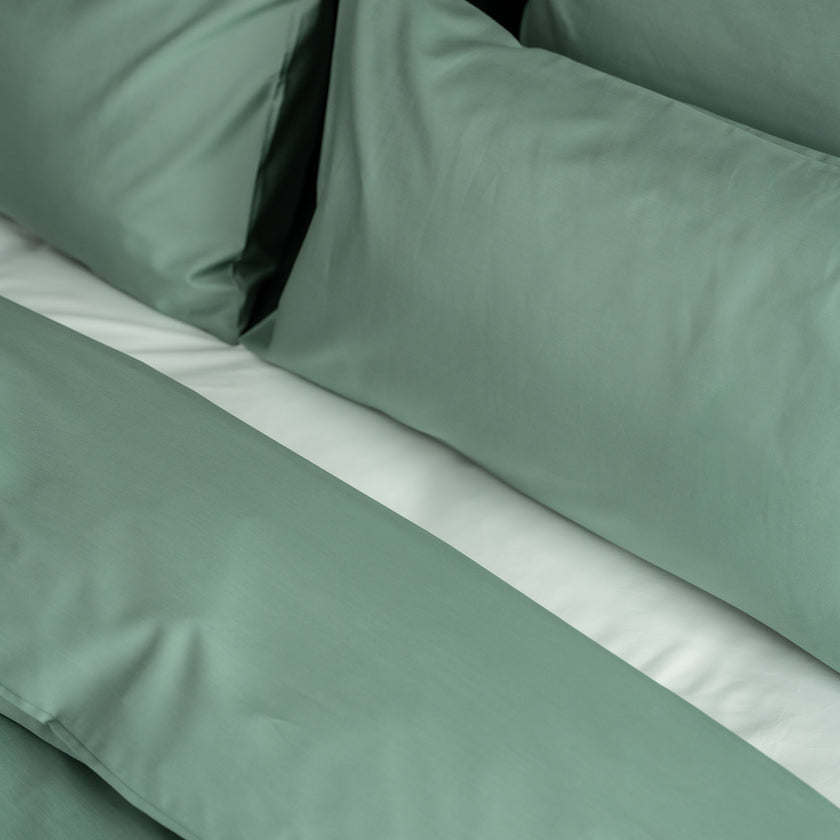 Bettbezug-Set ägyptische Baumwolle Satin 400TC | Sage Green