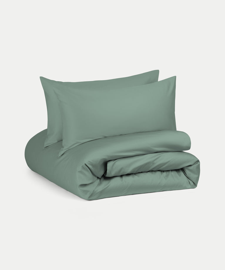 Bettbezug-Set ägyptische Baumwolle Satin 400TC | Sage Green