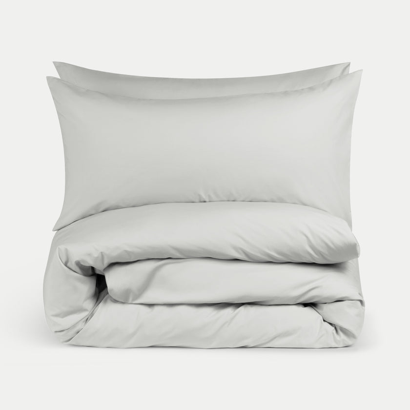 Bettwäsche Set 400TC Perkal Ägyptische Baumwolle | Silbergrau