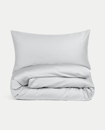 Bettbezug-Set ägyptische Baumwolle Satin 400TC | Silbergrau Bettbezug-Set ägyptische Baumwolle Satin 400TC | Silbergrau