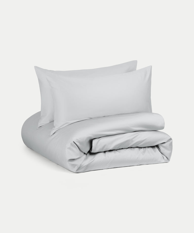 Bettbezug-Set ägyptische Baumwolle Satin 400TC | Silbergrau