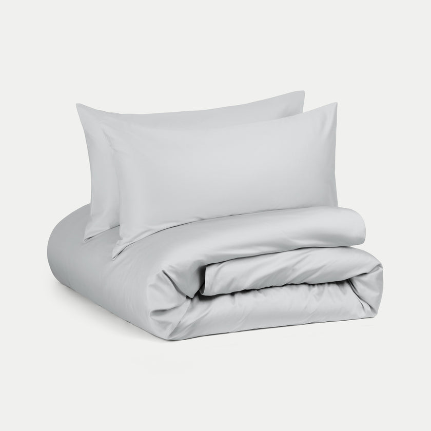 Bettbezug-Set ägyptische Baumwolle Satin 400TC | Silbergrau