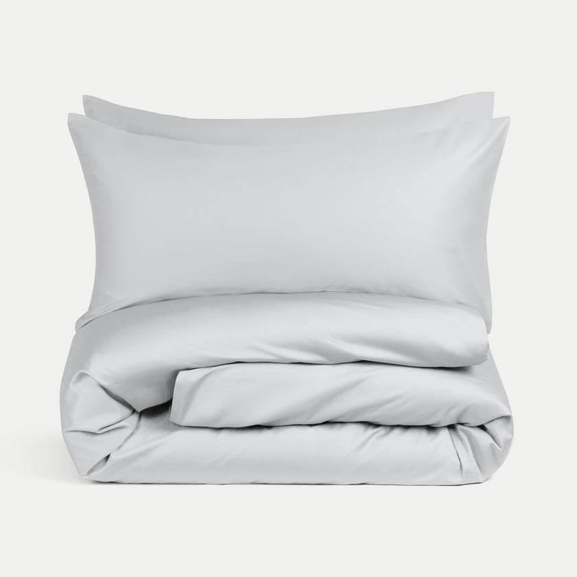 Bettwäsche Set Ägyptische Baumwolle 400TC Satin | Silbergrau