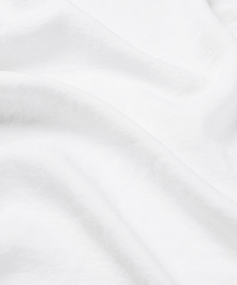 Bettwäsche Set & Spannbettlaken Gewaschenem Leinen | Weiss