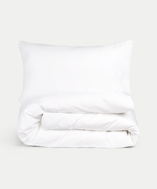 Egyptian Cotton Percale 400TC Duvet Cover Set | White Egyptian Cotton Percale 400TC Duvet Cover Set | White