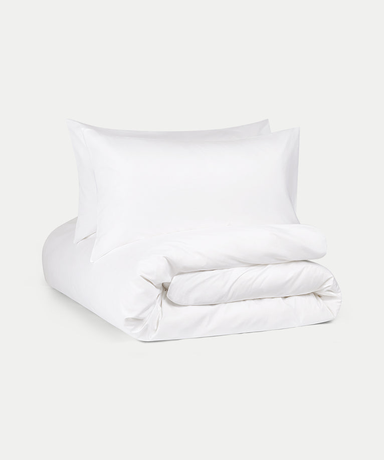 Egyptian Cotton Percale 400TC Duvet Cover Set | White