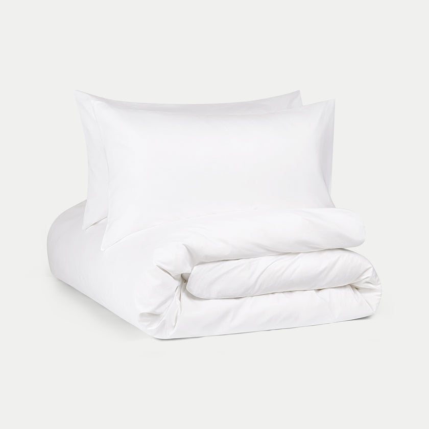 Egyptian Cotton Percale 400TC Duvet Cover Set | White