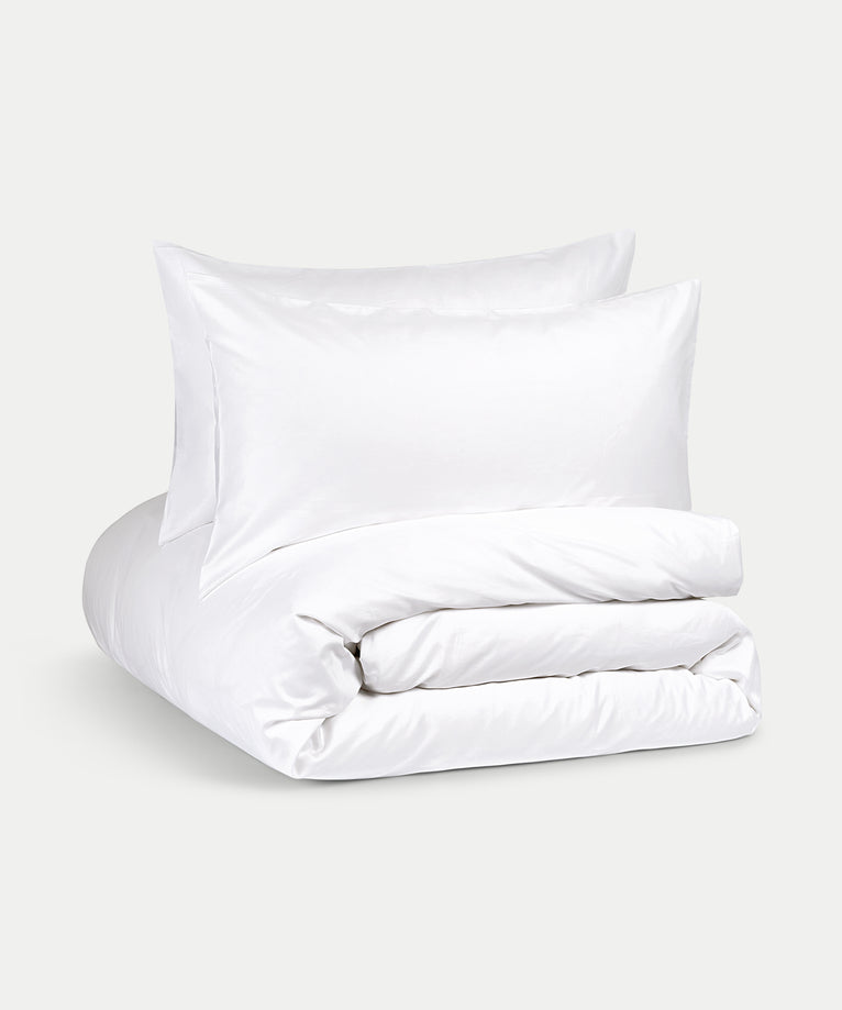 Pulitzer Bettbezug-Set ägyptische Baumwolle Satin 400TC | Weiß