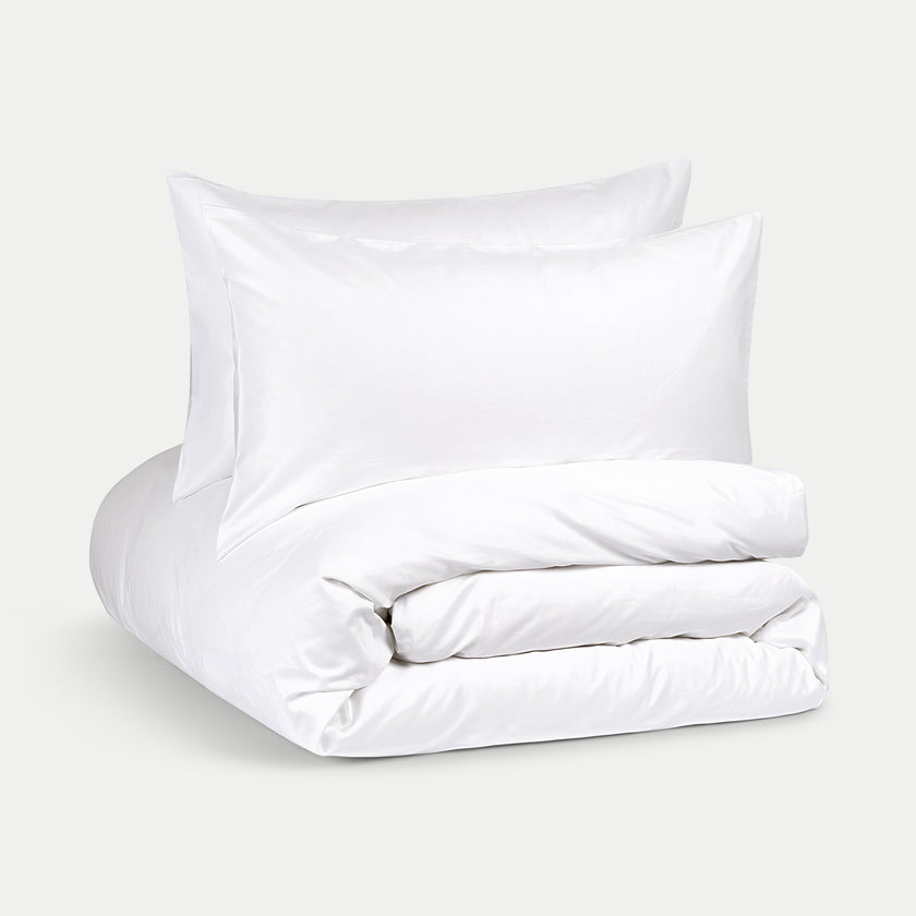 Pulitzer Bettbezug-Set ägyptische Baumwolle Satin 400TC | Weiß
