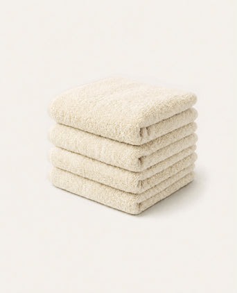 Gästehandtücher Zero-Twist-Baumwolle 30x30 cm (4 St.) | Cream Gästehandtücher Zero-Twist-Baumwolle 30x30 cm (4 St.) | Cream
