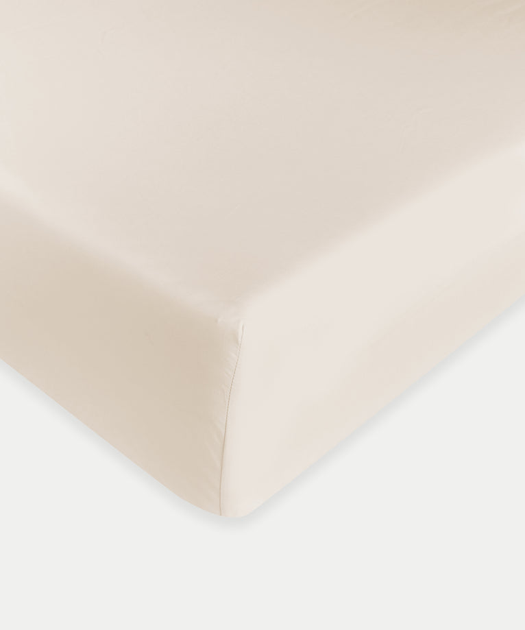 Spannbettlaken Ägyptische Baumwolle Perkal 400TC | Chalk White