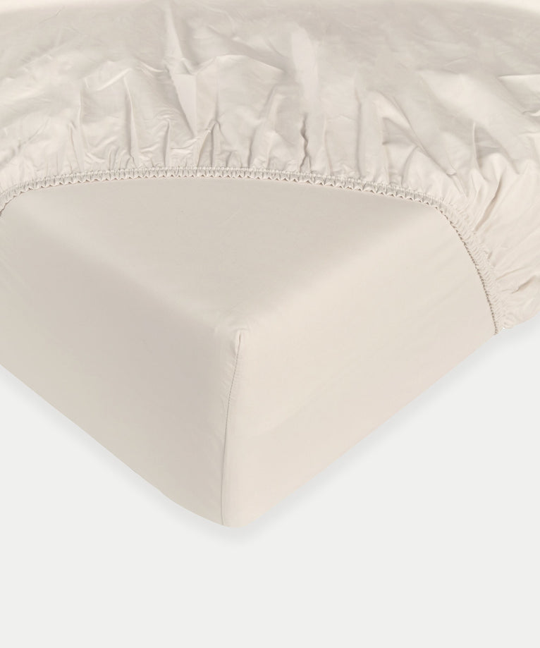 Kinder Spannbettlaken Ägyptische Baumwolle Perkal 400TC Chalk White - Petit Hôtel