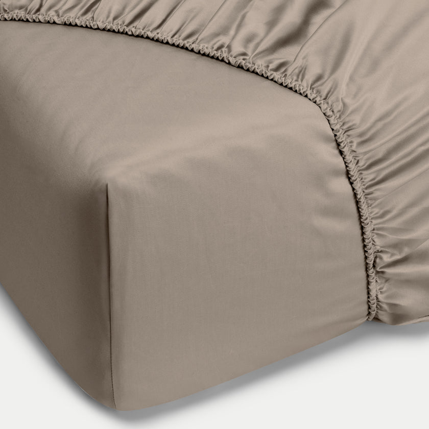 Spannbettlaken ägyptische Baumwolle Satin 400TC | Champagner