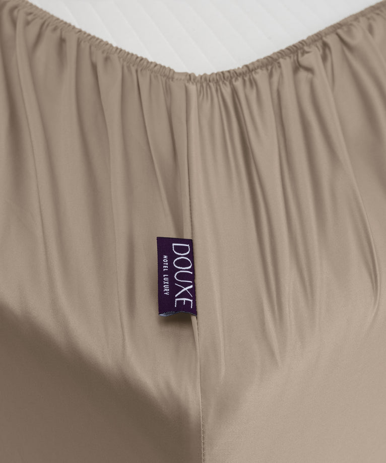 Spannbettlaken ägyptische Baumwolle Satin 400TC | Champagner