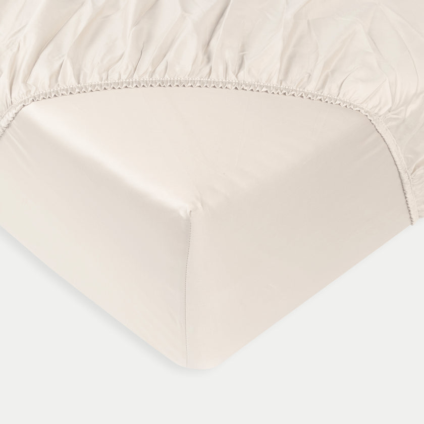 Bettwäsche-Set + Spannbettlaken aus ägyptischer Baumwolle Satin | Cream