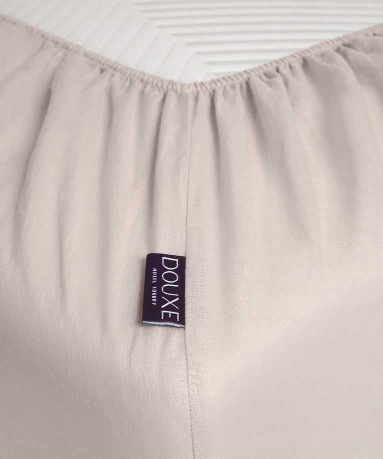 Bettwäsche Set & Spannbettlaken Gewaschenem Leinen | Oat