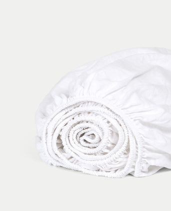 Bettwäsche Set & Spannbettlaken Gewaschenem Leinen | Weiss Bettwäsche Set & Spannbettlaken Gewaschenem Leinen | Weiss