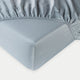 Spannbettlaken Ägyptische Baumwolle Satin 400TC | Misty Blue