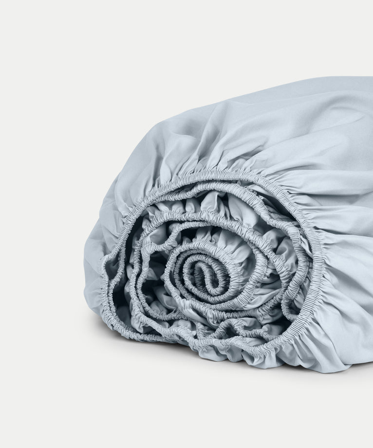 Spannbettlaken Ägyptische Baumwolle Perkal 400TC | Pastellblau