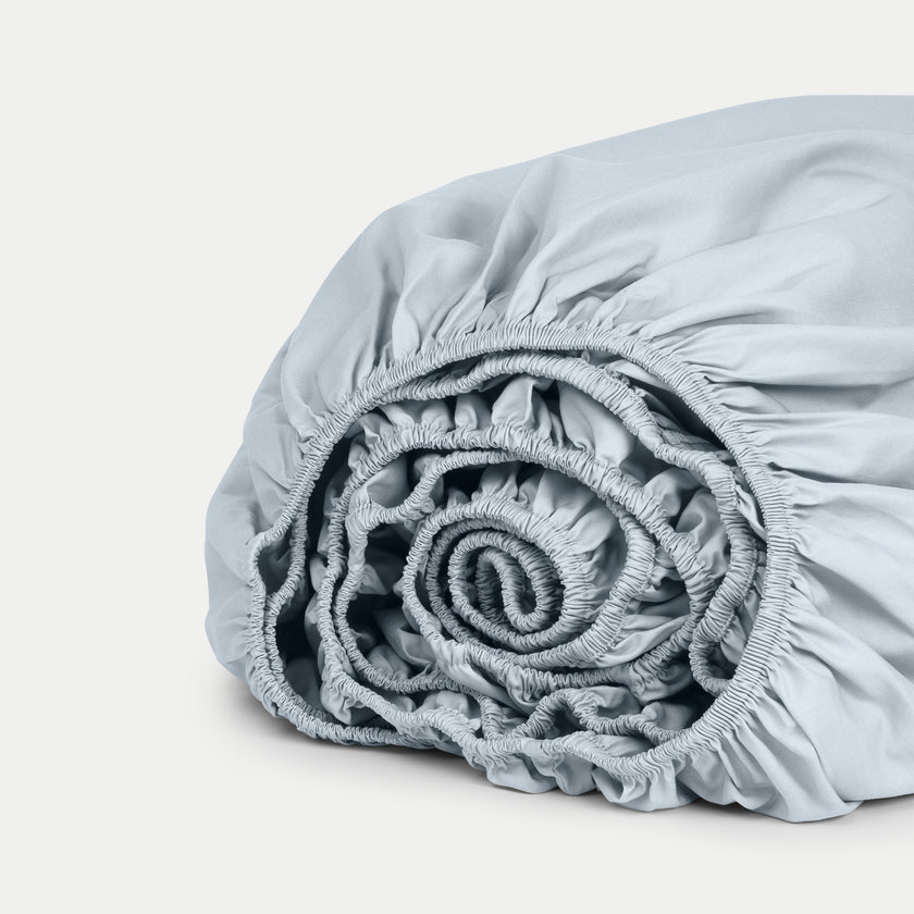 Spannbettlaken Ägyptische Baumwolle Perkal 400TC | Pastellblau