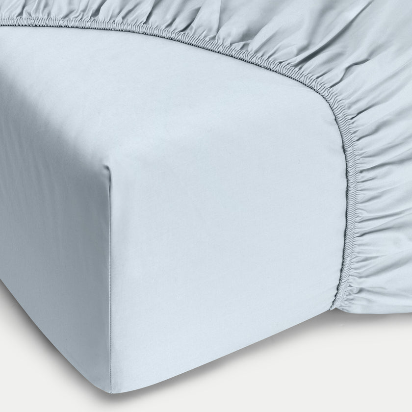 Spannbettlaken ägyptische Baumwolle Perkal 400TC | Pastel Blue